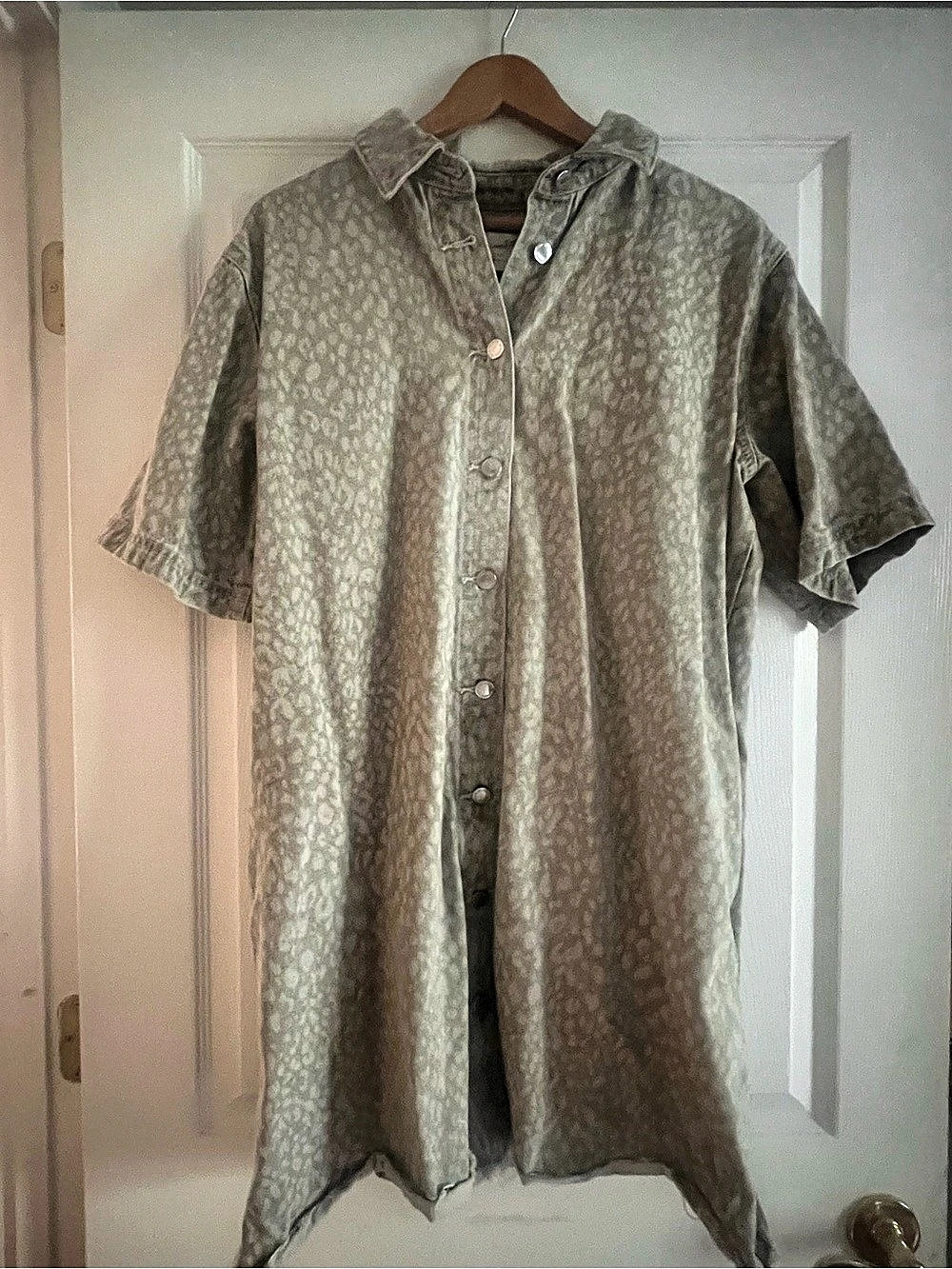 Universal Thread Animal Print Jean Fabric Mini Dress Size Large Like New